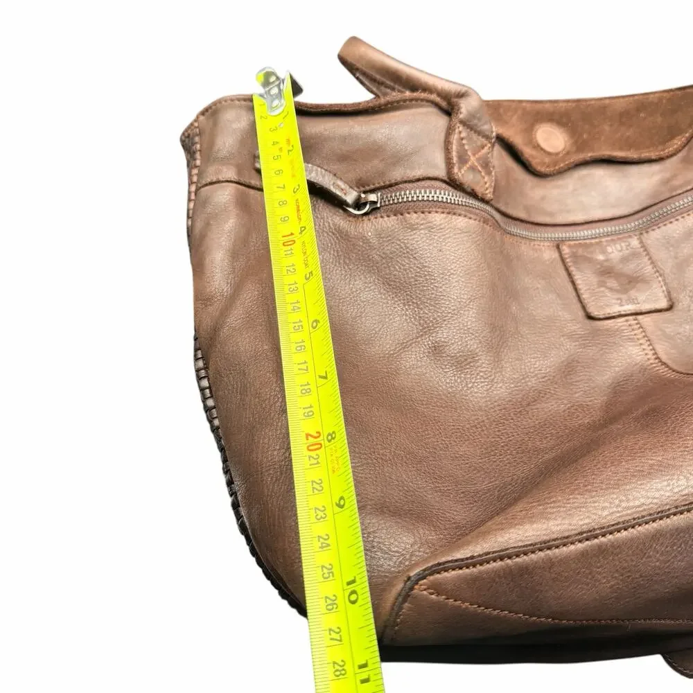 Harbour 2nd Brown Woven Leather Tote Shoulder Bag Anchor Charm